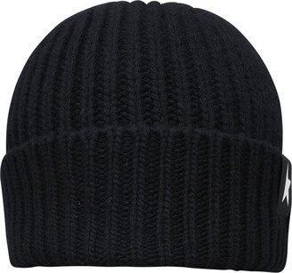 Black Wool Damian Star Beanie