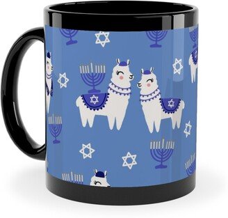 Mugs: Llamakah - Blue Ceramic Mug, Black, 11Oz, Blue