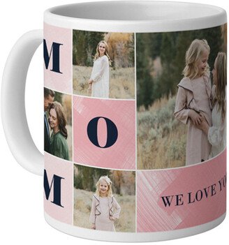 Mugs: Mom Color Blocks Mug, White, 11Oz, Pink