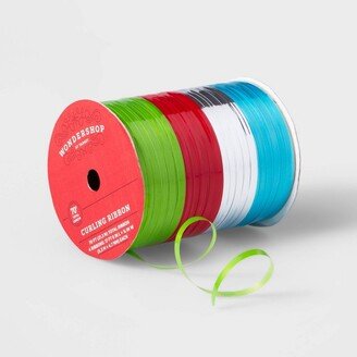 4 End Christmas Curl Ribbon 70' Blue/Red/Green - Wondershop™