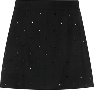 High-Waist Studded Skirt-Shorts