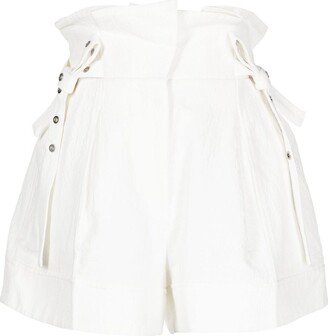 Paperbag cotton-linen shorts