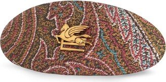 Paisley-Print Silk Hair Clip