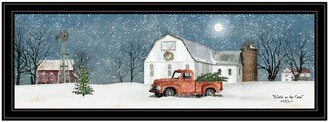 Winter on The Farm by Billy Jacobs, Ready to hang Framed Print, Black Frame, 39