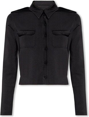 Buttoned Cropped Polo Shirt