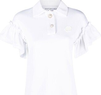 Ruffle-Sleeve Polo Shirt