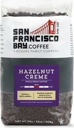 San Francisco Bay Coffee, Hazelnut Creme, 2lb (32oz) Flavored Whole Bean Coffee