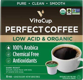 VitaCup Perfect Low Acid Dark Roast Coffee Pods - 18ct