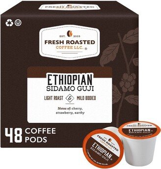 Fresh Roasted Coffee - Ethiopian Sidamo Guji Light Roast Single Serve Pods - 48CT