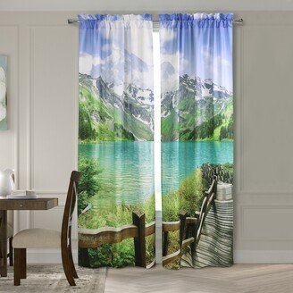 Photo Real Digital Panoramic Print Curtain Panel Pair