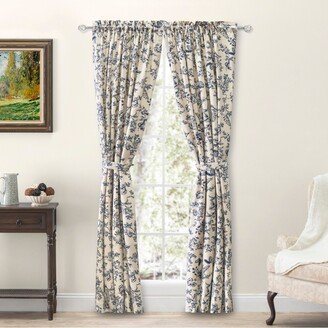 Waverly Gardens Tailored Curtain Panel Pair with tiebacks 84