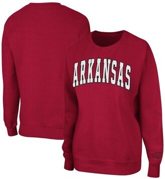 Women's Cardinal Arkansas Razorbacks Campanile Pullover Sweatshirt