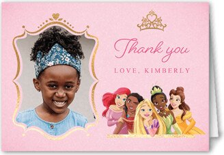 Thank You Cards: Disney Princess Birthday Thank You Card, Pink, 3X5, Matte, Folded Smooth Cardstock