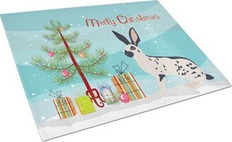 BB9328LCB English Spot Rabbit Christmas Glass Cutting Board