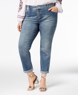 Plus Size Tummy Control Boyfriend Jeans, Created for Macy's