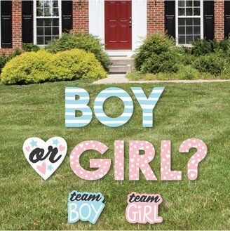 Big Dot of Happiness Baby Gender Reveal - Yard Sign Outdoor Lawn Decorations - Team Boy or Girl Party Yard Signs - Boy or Girl