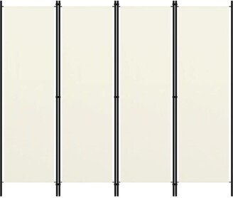 4-Panel Room Divider Cream White 78.7