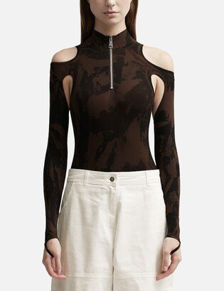 ANDREĀDAMO Cut-Out Printed Sculpting Bodysuit