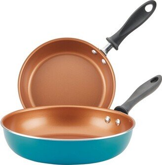 2pc Copper Ceramic Reliance Pro Skillets Aqua