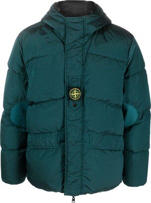 Compass-motif down puffer jacket