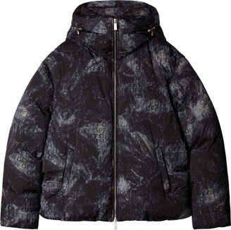 Logo-Jacquard Puffer Jacket