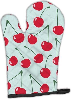 Cherries on Blue Oven Mitt