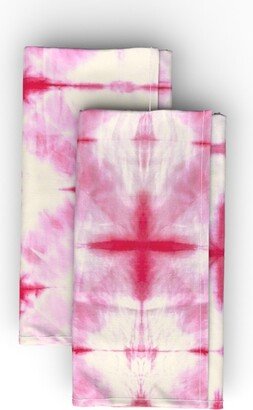 Cloth Napkins: Shibori Diamonds - Pink Cloth Napkin, Longleaf Sateen Grand, Pink