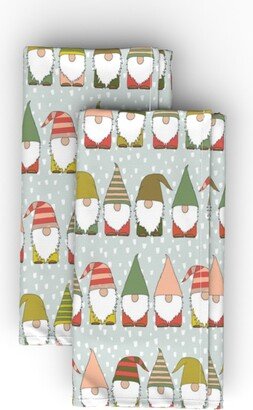 Cloth Napkins: Christmas Gnomes - Stripe Cloth Napkin, Longleaf Sateen Grand, Multicolor