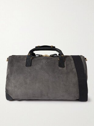 Bennett Winch Commuter Leather-Trimmed Suede Holdall