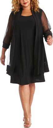 Plus Size Embellished Dress & Jacket