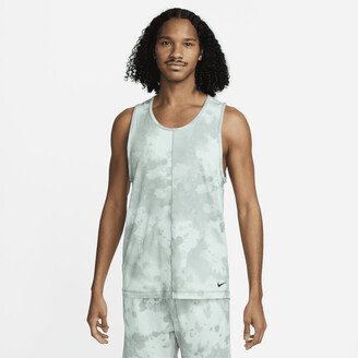 Men's Dri-FIT Allover Print Sleeveless Yoga Top in Grey