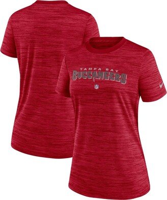 Women's Red Tampa Bay Buccaneers Sideline Velocity Performance T-shirt