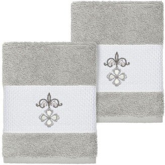 Quinn Embellished Washcloth - Set of 2 - Light Grey