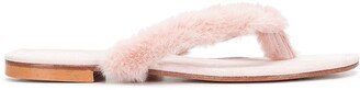 Ivanka artificial fur flip-flops