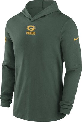 Green Bay Packers Sideline Men’s Men's Dri-FIT NFL Long-Sleeve Hooded Top in Green