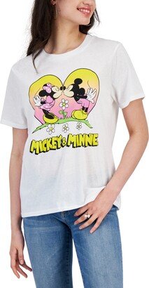 Juniors' Mickey & Minnie Graphic T-Shirt