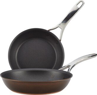 Nouvelle Copper Luxe Hard-Anodized Nonstick Frying Pan Set, 2-Piece, Sable