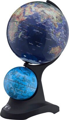 ORE International Dual Globe with Constellation, Black Acrylic Base, 17.5-inch