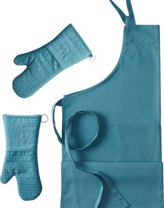 Teflon 3-Piece Apron Set - Teflon Treated 1 Apron, 2 Oven Mitts