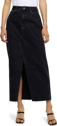 Cotton Nonstretch Denim Maxi Skirt