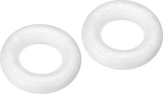 Unique Bargains 1.8 Inch Foam Wreath Forms Round Craft Rings for DIY Art Crafts Pack of 2 - White