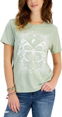 Juniors' Short-Sleeve Butterfly T-Shirt