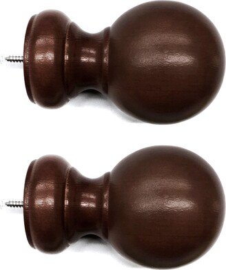 Pair/For 1 3/8 Inch Rod Drapery Wood Finial For 3/8