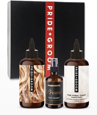 Pride + Groom The Non-Shedder Luxe Dog Grooming Gift Set