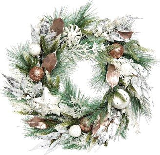 Artificial 24In Multicolored Christmas Glow Holiday Wreath