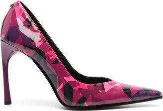 100mm Graffiti-Print Pointed Pumps