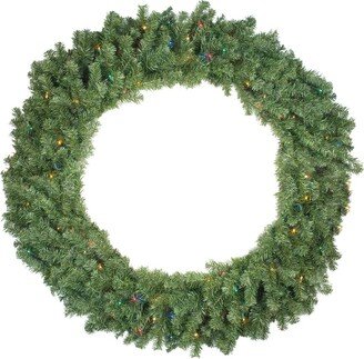 Northern Lights Northlight Pre-Lit Canadian Pine Artificial Christmas Wreath 48-In Multicolor Lights