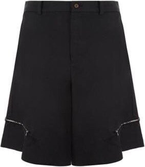 Zip Detailed Frayed Hem Shorts