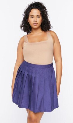 Plus Size Pleated Mini Skirt