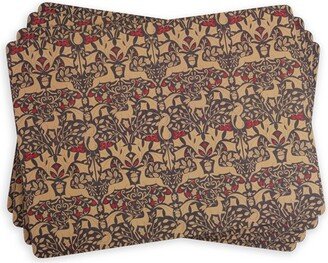 Traditional Christmas Taupe Cork-Backed Board Placemats, Set of 415.7 x 11.7 Inch